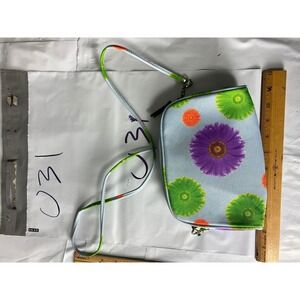 Blue Floral Print Wristlet Pouch Bag‎